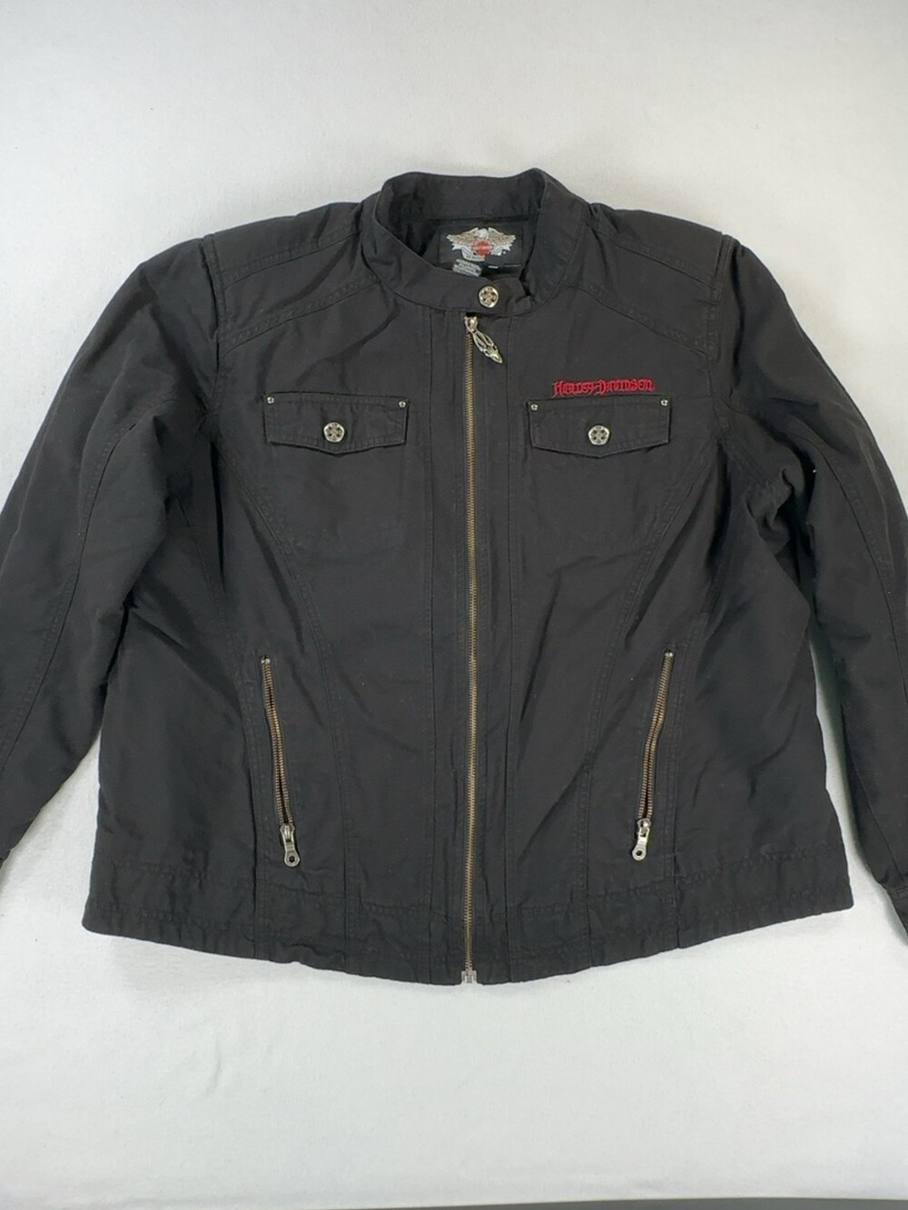 Harley-Davidson Moto Jacket Full Zip Black Women's Size 2W / 2XL